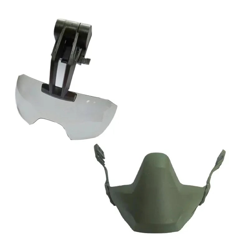 Tactical Helmet with Goggles and Folding Half Face Mask for Outdoor Sports Compatible with FAST MICH Wendy Helmet Safety Gear