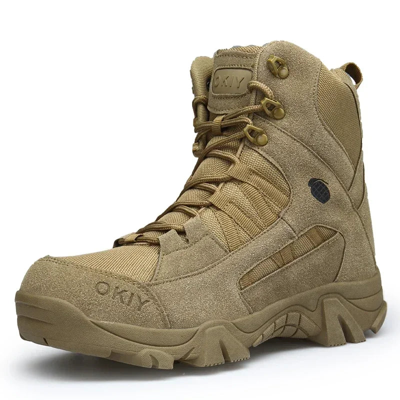 2025 Fashion Men's Desert Combat Boots Outdoor Leather Hiking Shoes Men Hunting Work Safty Boots Men's Short Boots ankle boots
