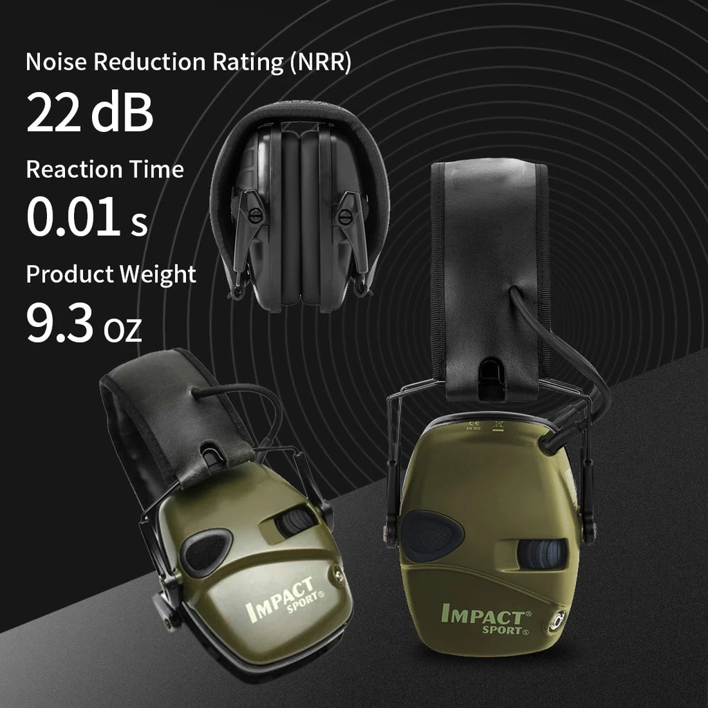 Electronic Ear Protection for Shooting Range with Sound Amplification Noise Reduction, Ear Muffs for Hunting