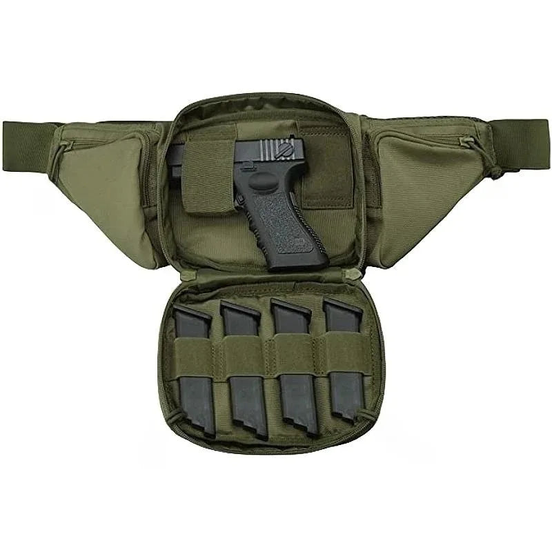 Outdoor MOLLE Fanny Pack, Gun Holster for Multiple Models, Compact & Secure Fit for Utility Accessories