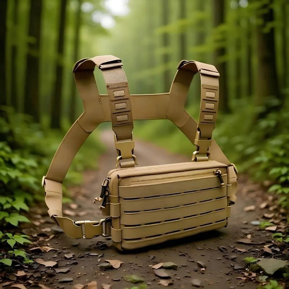 Tactical Chest Bag Backpack Camping Hunting Fishing Travel Molle Vest EDC Front Pouch Outdoor Recon Kit Pack Waist Shoulder Bags