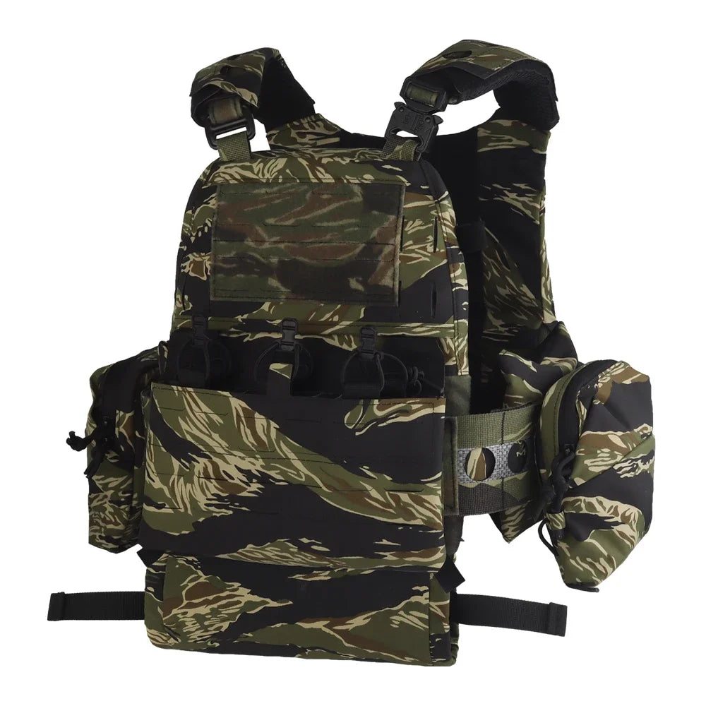 Tactical Ferro V5 FCPC Hunting Plate Carrier with 5.56 Triple Magazine Pouch Molle Camouflage Airsoft Training Gear
