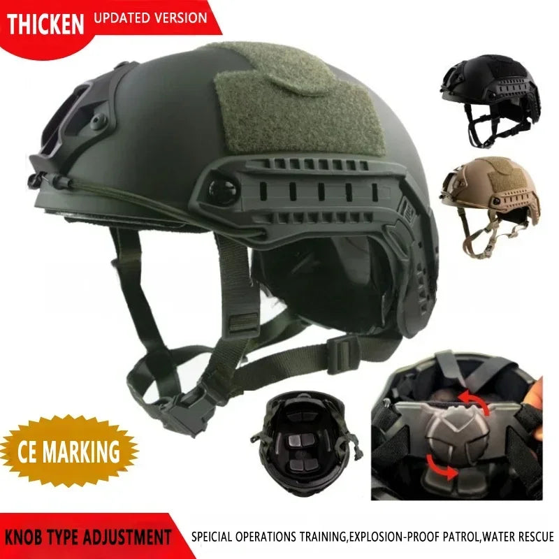 FAST Tactical Riot Helmet ABS 4-Point Suspension Adjustable Head Circumference for Military CS Airsoft Outdoor Protection