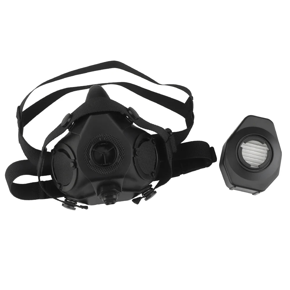 Tactical Respirator SOTR Mask Built-in Microphone Communication Special Operations Half-mask Replaceable Filter CS Airsoft Gear