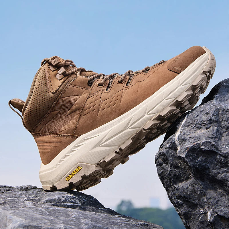 GOLDEN CAMEL high-top Hiking Shoes for Men Wear-resistant Non-slip Men's Tactical Boots Height-enhanced Anti-collision 2025