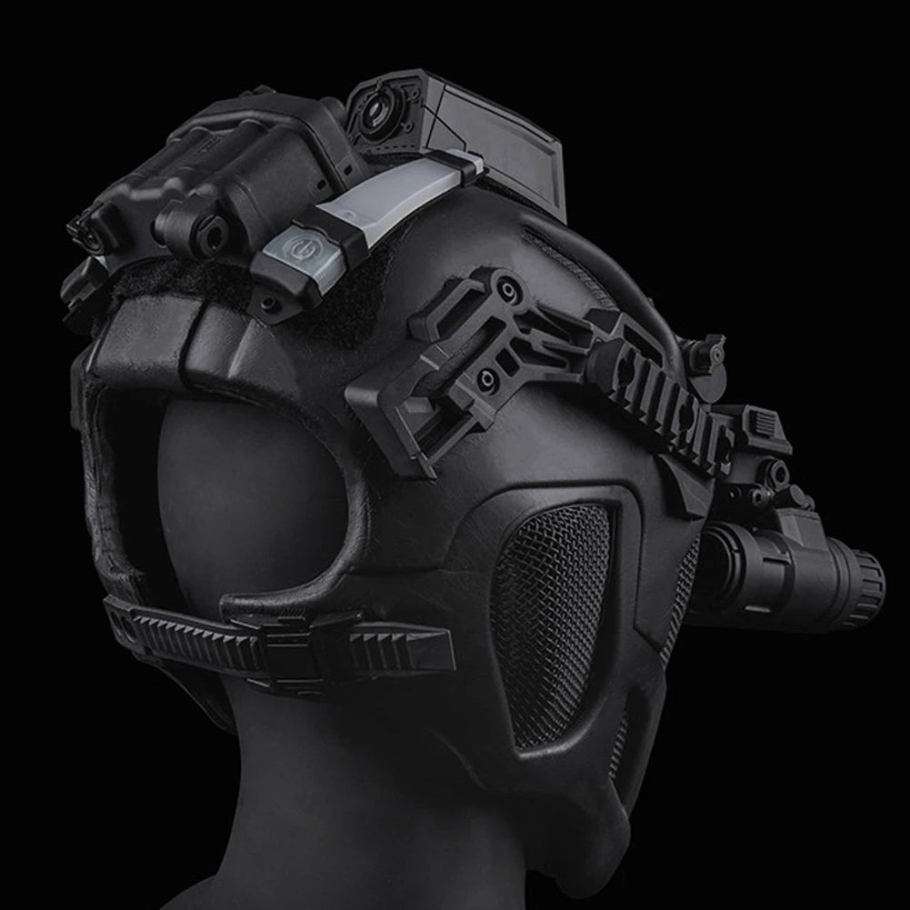 Full Protection Tactical Sports Helmet Full Face Steel Mesh Mask Airsoft Hunting Shooting Outdoor Riding Helmet Head Protector