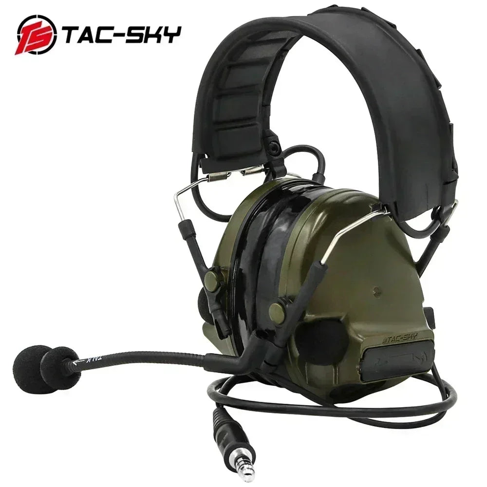 TS TAC-SKY COMTA III New Detachable Headband, Silicone Earcups, Outdoor Pickup Noise Canceling Shooting Tactical Headphones C 3