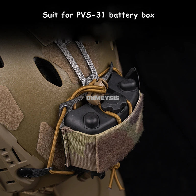 Tactical PVS31 NVG Battery Box Storage Pouch Fast Helmet Retention System Adjustable Paintball Airsoft Helmet Accessory