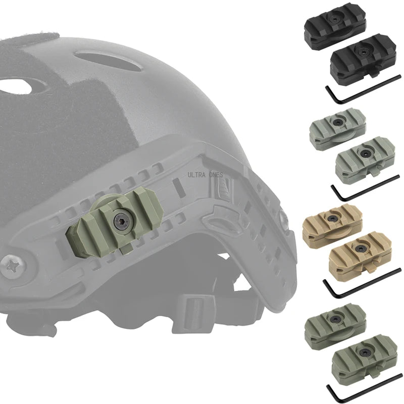 Tactical Helmet Side Guide Rails Adjustable Fast Helmets Mount Adapter 360 Degrees Outdoor Hunting Wargame Helmets Accessory