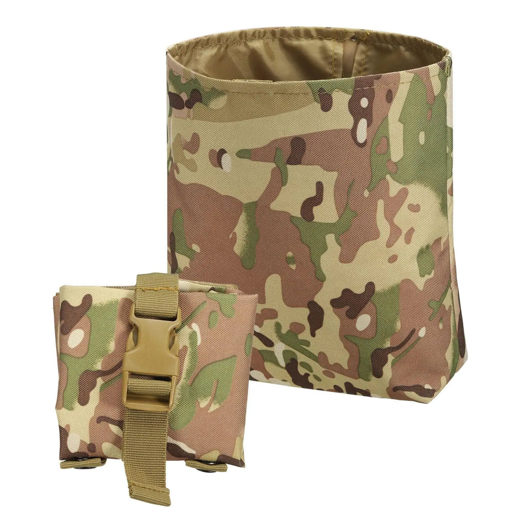 Tactical Dump Pouch Waist Folding Dump Bag Roll-Up Drawstring Utility Tool Storage Pack Hunting Accessories Molle Tool Bag