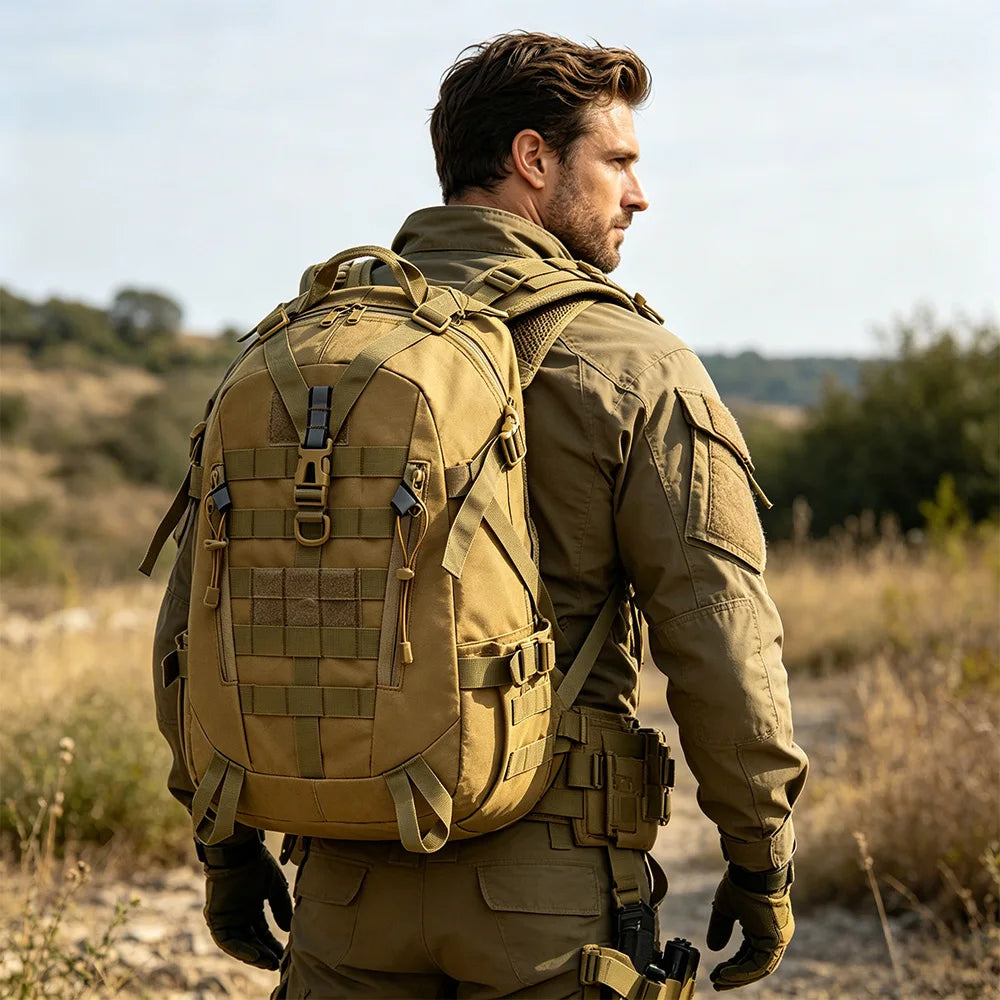 Tactical MOLLE Hiking Trekking Fishing Backpack Travel Hunting Camping Backpack, Large Capacity Outdoor Sports Knapsack