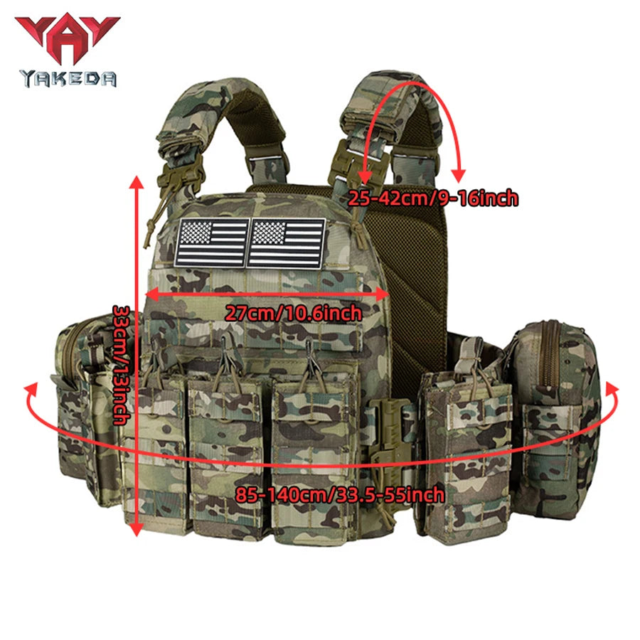 YAKEDA shoulder and waist quick release hunting adventure vest expandable system wear-resistant and tear resistant material
