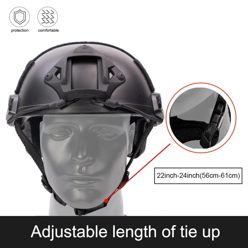 BOOIU Airsoft Fast MH PJ BJ Tactical Helmets Style Simple Quick Version Protective Gear for Outdoor Sports Paintball Games