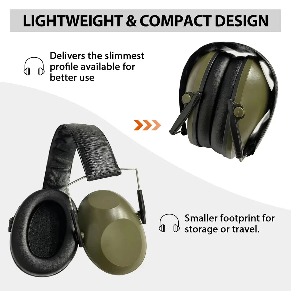 T6S Noise-Canceling Ear Defenders Earmuffs| Folding Hearing Protection for Hunting & Shooting | Pro-Grade Soundproof