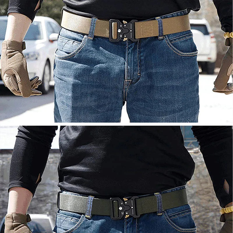 Best Men's Tactical Belt Versatile Outdoor Hunting Canvas Belt Golf Combat Survival High Quality Canvas Nylon Sport Belt for Man