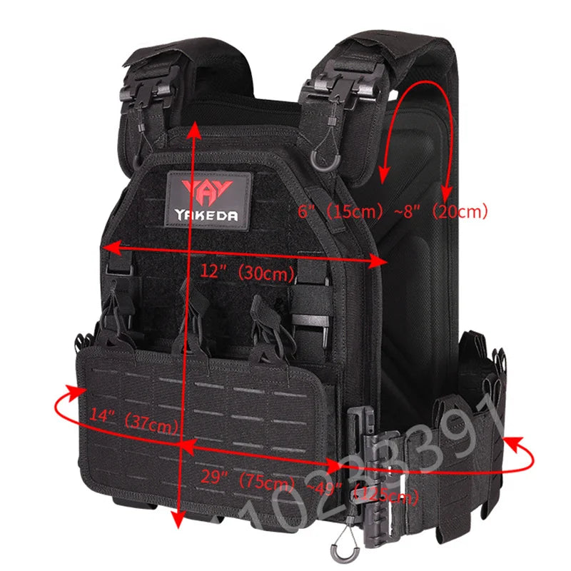 YAKEDA Tactical Vest Outdoor Hunting Plate Carrier Protective Adjustable Vest Airsoft Carrier Combat Equipment  6094 vest