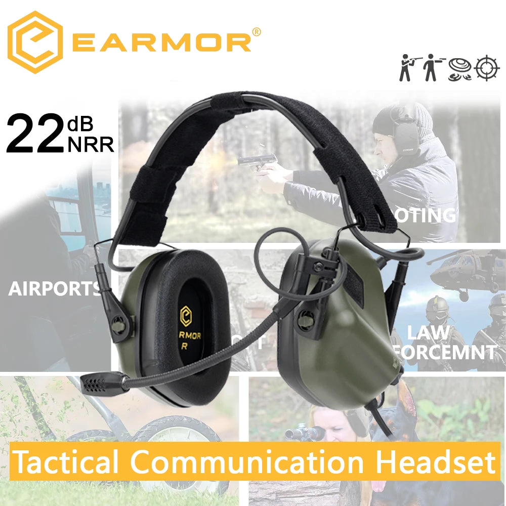 EARMOR Tactical Electronic Shooting Earmuff Multi-Angle Rotation Helmet Rail Adapter for Hunting Anti-noise