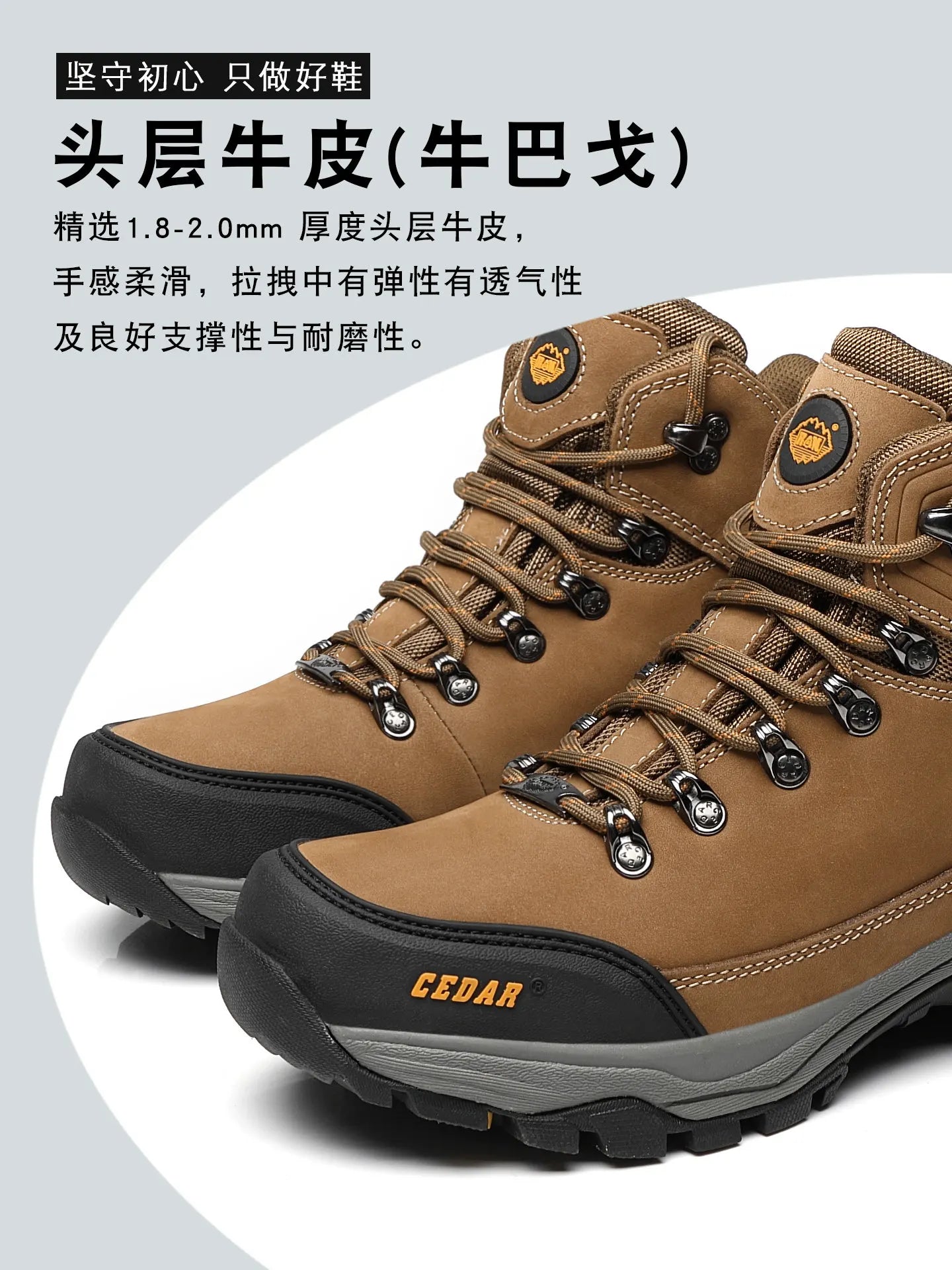 RAN Cow Leather Hiking Boots Men For men Outdoor Sport Walking Sneakers trekking Snow Shoes women Climbing Mountain Hunting boot