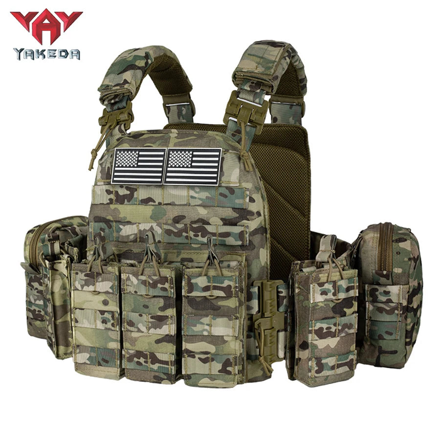 YAKEDA shoulder and waist quick release hunting adventure vest expandable system wear-resistant and tear resistant material