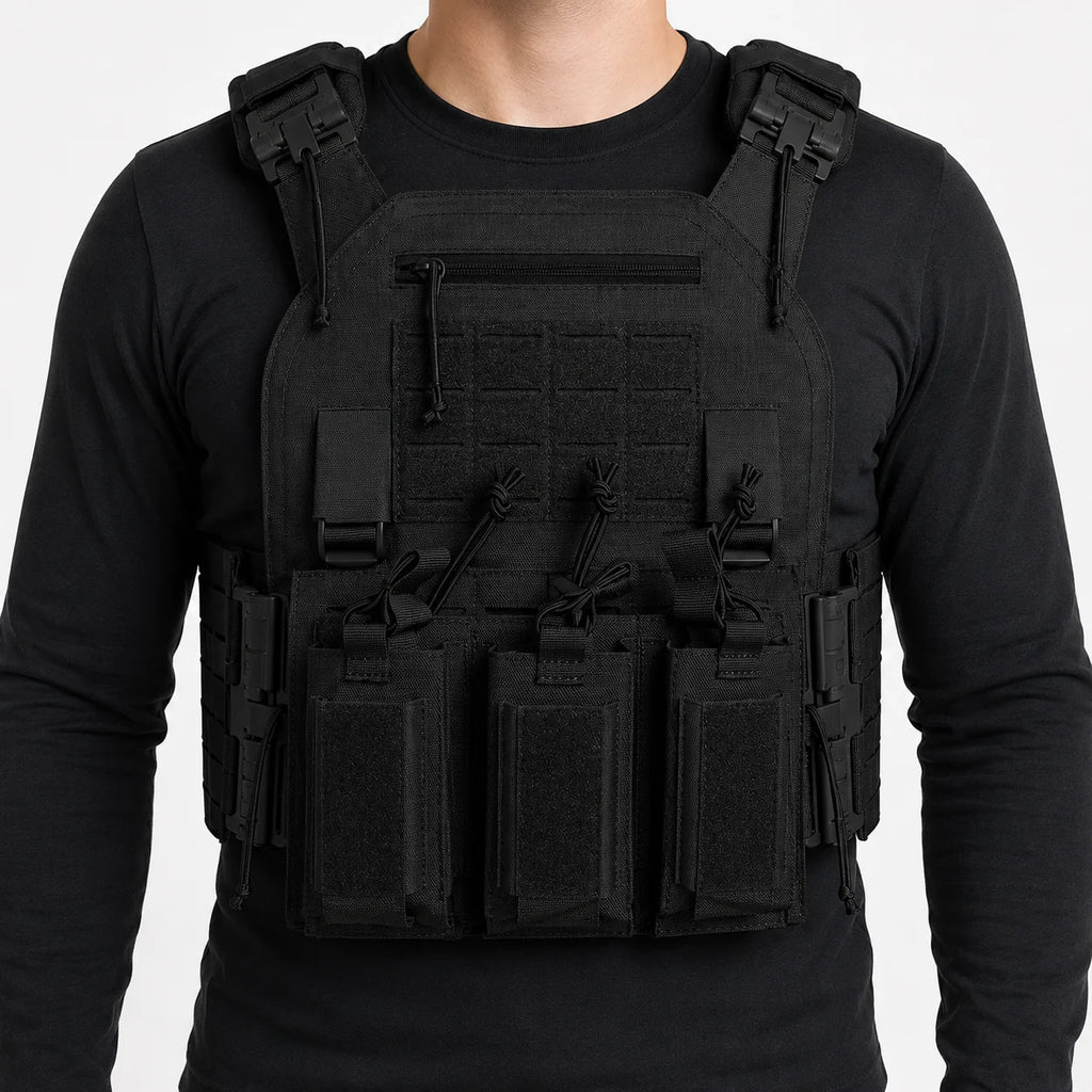 Wear-resistant Quick-Release Laser-Cut MOLLE System Outdoor Hunting Training Tactical Vest Made of Nylon Material
