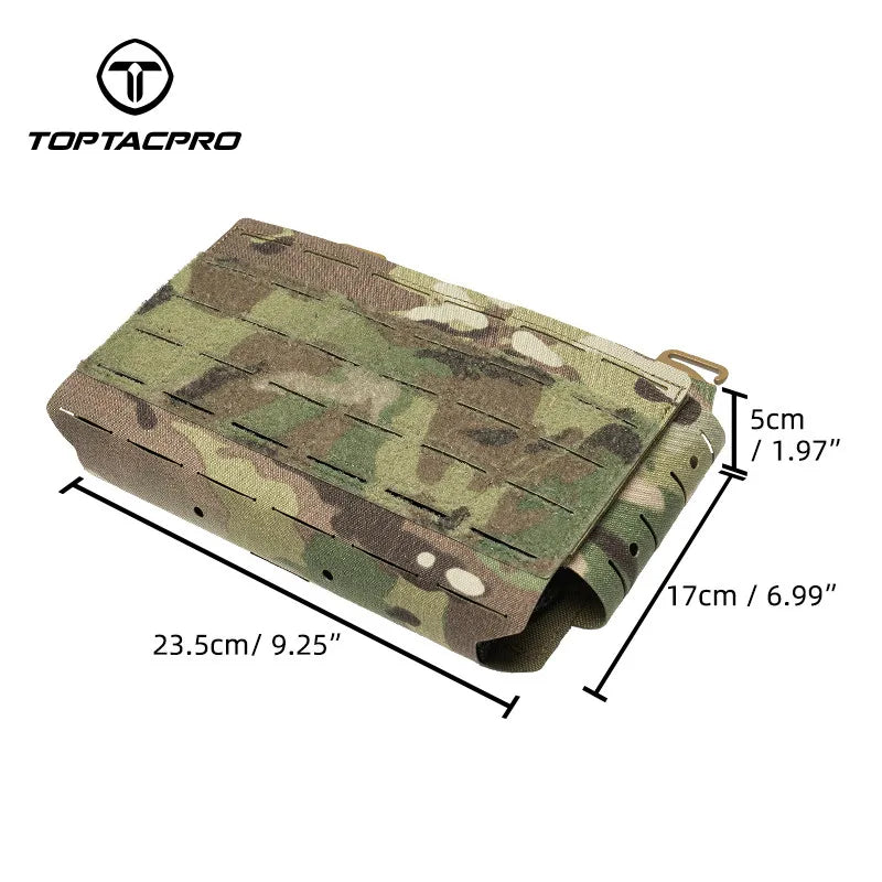 TOPTACPRO Tactical Front Panel Set Double 9mm Quad 556 Mag Pouch FERRO Style Functional Tactical DOPE Set 8540