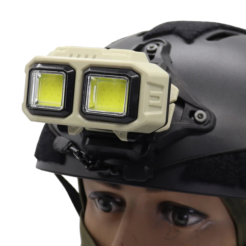 Tactical FAST MICH NVG Helmet Light Red Signal Light Sensor Headlamp  USB Charging Headlight For Outdoor Camping Fishing