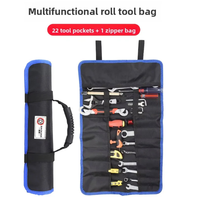 Oxford Cloth Roll Portable Pouch Bag Wrench Tool Foldable Spanner Hammer Camping Pocket Tool Storage Bag Electrician Bag