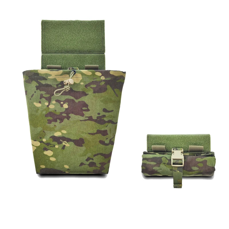 Tactical Foldable Pouch Airsoft Multicam EDC Molle Dump Pouch Hanging Recycling Extended Storage Abdominal Bag