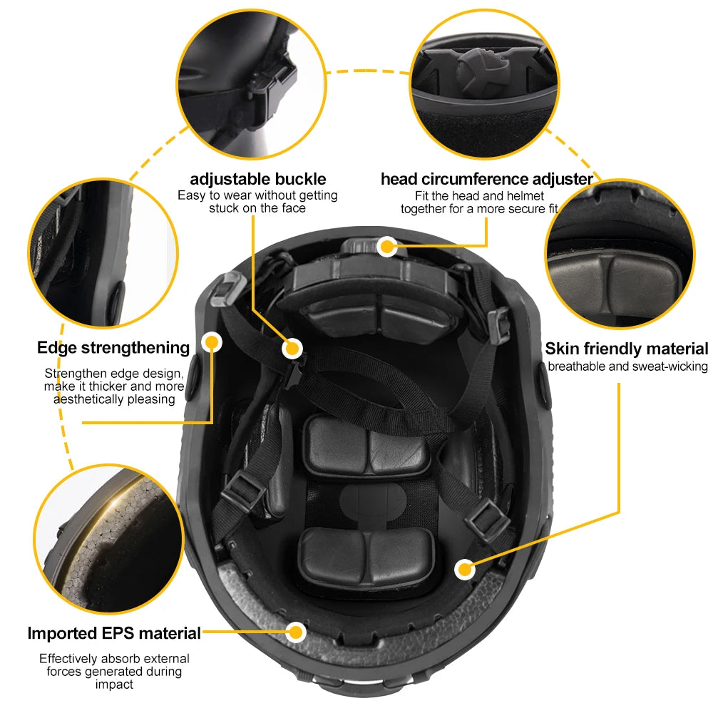 Military acsesory Fast fiberglass tactical helmet 1.5kg standard cross-border thickening  suspension security training