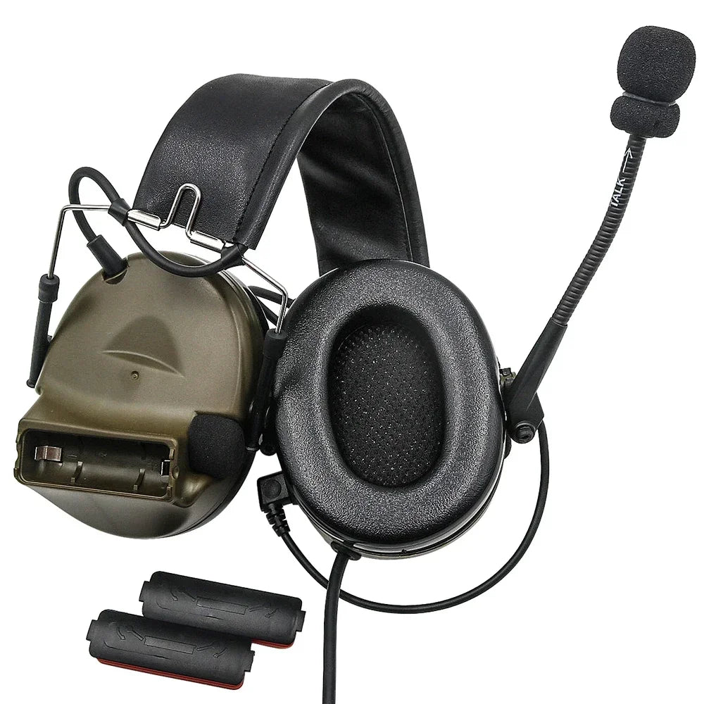 TCIHEADSET Tactical Headset Comta II Airsoft Military Headset Noise Reduction Headphones Hunting Hearing Protection Earmuffs