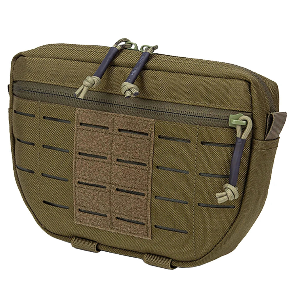 Tactical Molle Admin Pouch Sports Hunting Dump Pouch Nylon Front Pouch of Plate Carrier Chest Rig with Molle Carrying Kit Bag