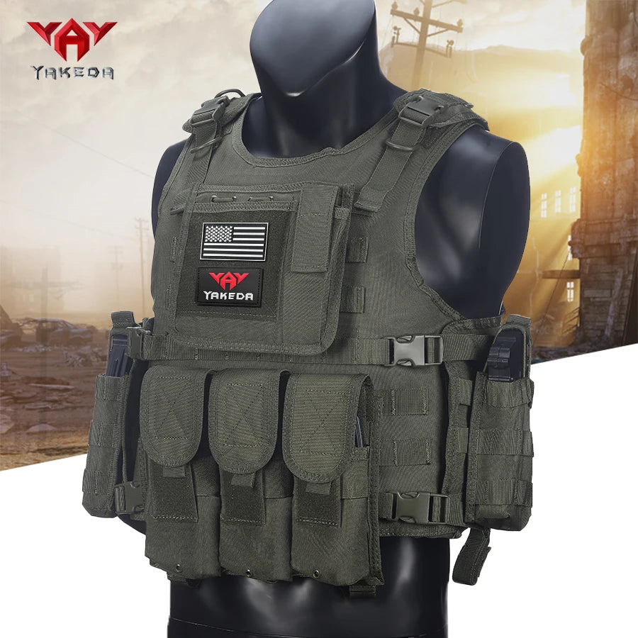 YAKEDA  Multi functional hunting vest suitable for outdoor sports, adjustable Molle system vest