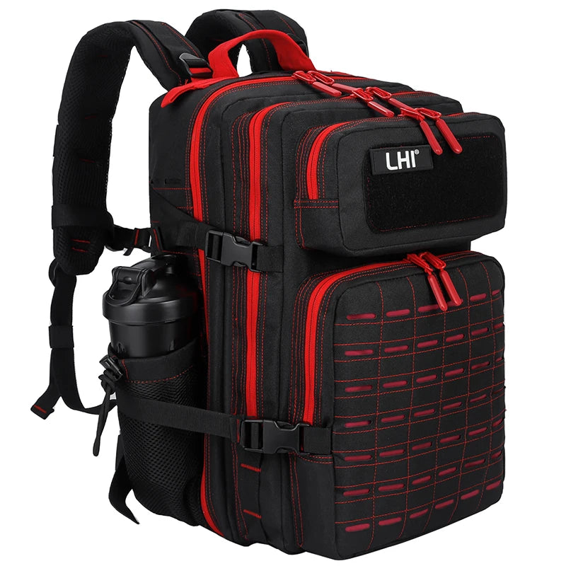 LHI 25L/35L/45L Gym Backapck Tactical Athlete Sports Fitness Bag Exercise Workout Weekend Travel Daypack with Bottle Holder