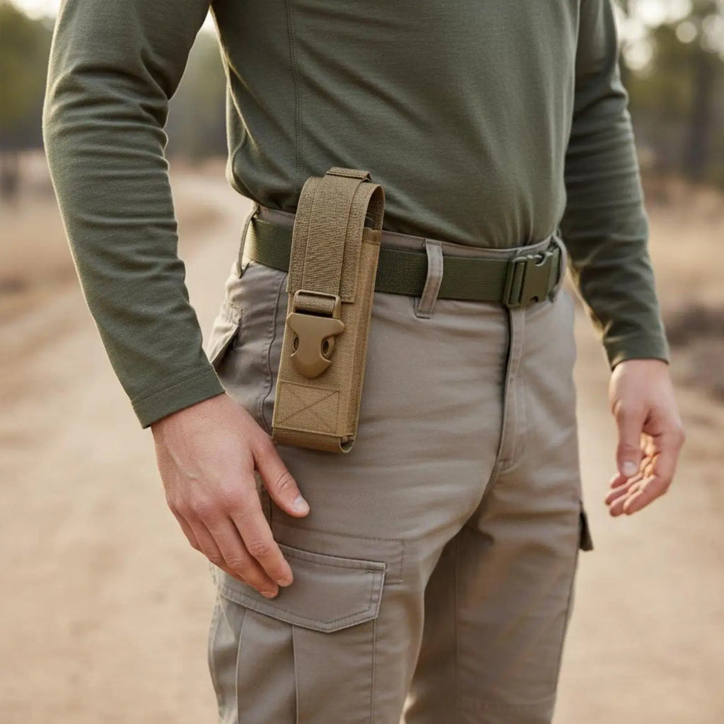 Pouch Rugged 1000D Nylon MOLLE Torch Holder Fast Release Buckle for Backpack Vest Belt