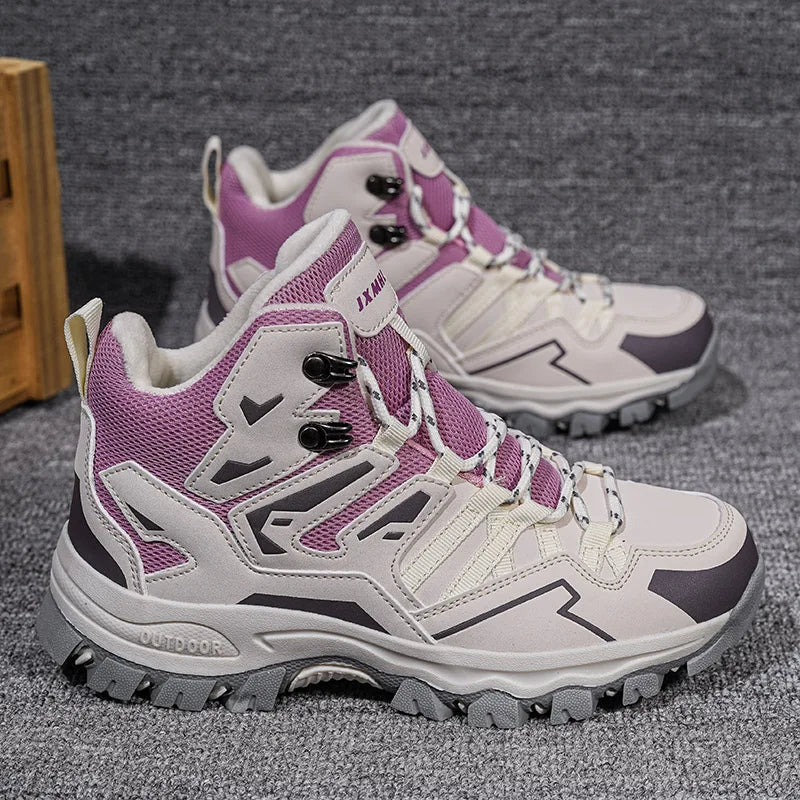 Men's Hiking Shoes Women's Plus Velvet Warm Hiking Shoes Rainproof Non-slip Hiking Shoes Outdoor Hunting Tactical Sports Shoes