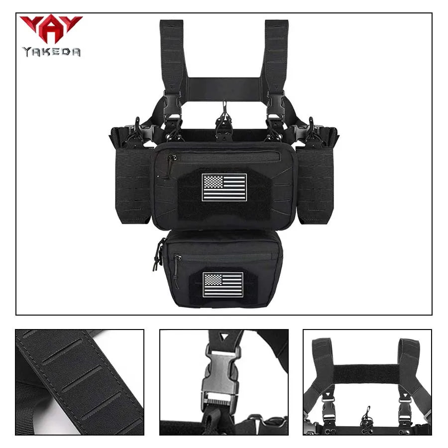 YAKEDA Combination Multifunctional Chest Hang Adjustable Removable Magic Sticky MOLLE System