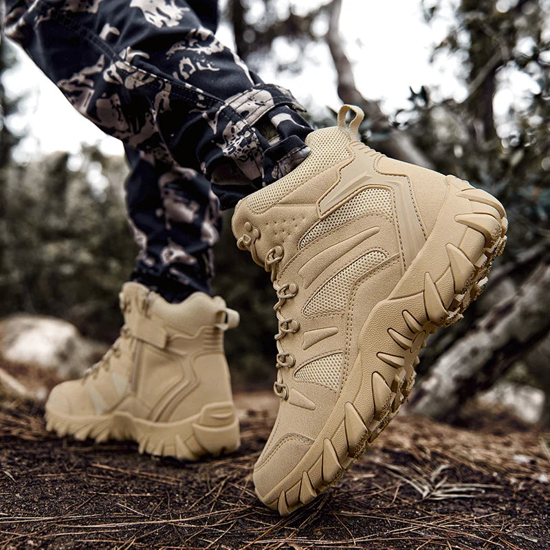 Men's Tactical Combat Boots  Anti-Wear Rapid Response Hiking Sneakers for Outdoor Camping, Fishing, Hunting & Trekking