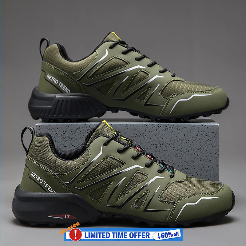 Men‘s Outdoor Hiking Shoes Non-slip Wear Resistant Breathable Splashproof Climbing Hunting Mountain Shoes Male Trekking Sneaker