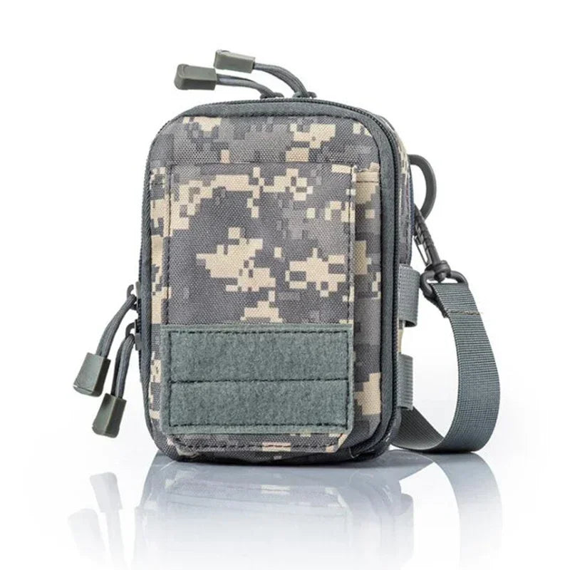 Tactical MOLLE Crossbody Bag Outdoor Waist/Shoulder Pack for Camping & Hiking, Waterproof Phone Holster with EDC Organizert