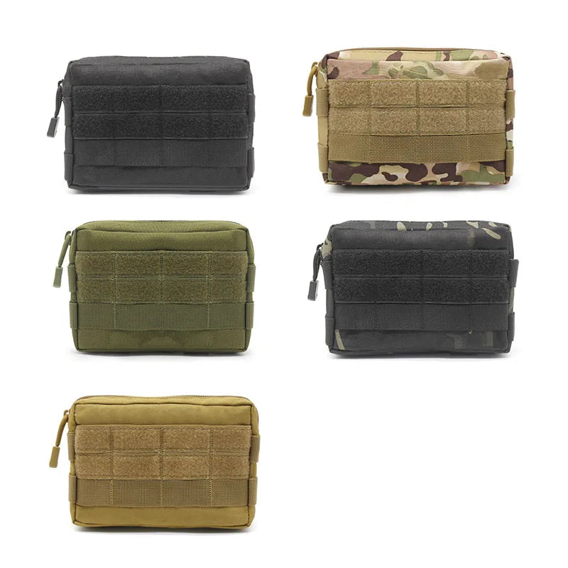 Tactical Molle Waist Pack 600D Waterproof Camo EDC Tool Bag Multifunctional Phone Card Holder Outdoor Camping Commuting Utility