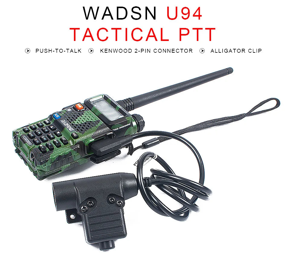 NEW Civil Version U94 Tactical PTT for Wadsn Headset COMTA Earmor Copy Headphone Outdoor Hunting PTT Fit Baofeng Kenwood Plug