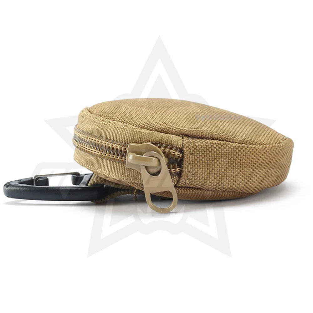 OPHIDIAN Outdoor Leisure Men's Coin Purse Portable Mini Coin Bag Key Bag Waist Bag Round Small Wallet Zipper Wallet