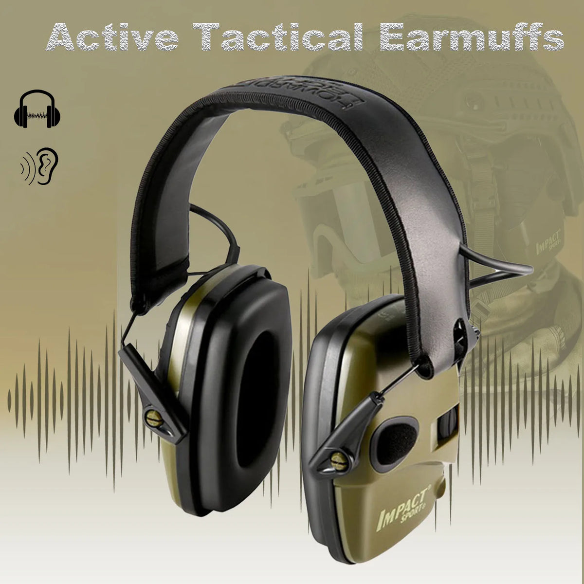 Military Tactical Electronic Shooting Earmuffs Outdoor Hunting Sound Pickup Noise Reduction Protection Hearing Headset