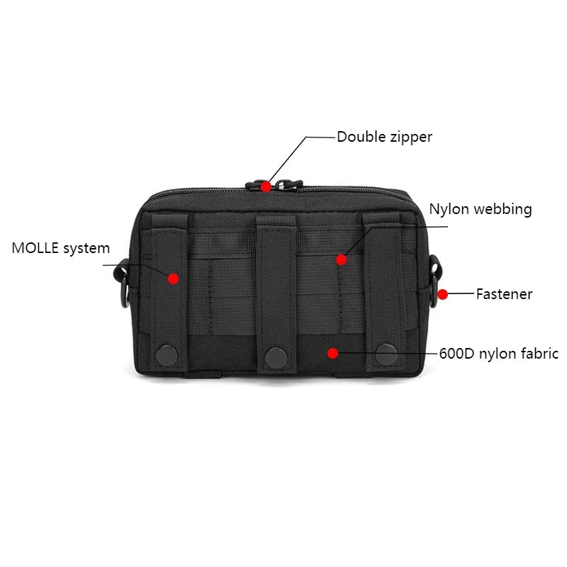 Outdoor EDC Molle Tactical Pouch Molle Pack Compact Utility Pouches Waist Belt Bag Medical Bags Tools Pouch Hunting Accessories