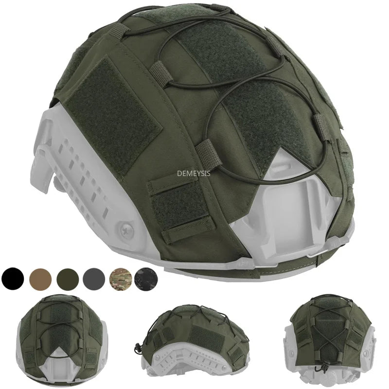 Airsoft Helmet Cover Camouflage Tactical FAST Helmet Cloth Hunting Shooting Helmet Accessories with Elastic Cord