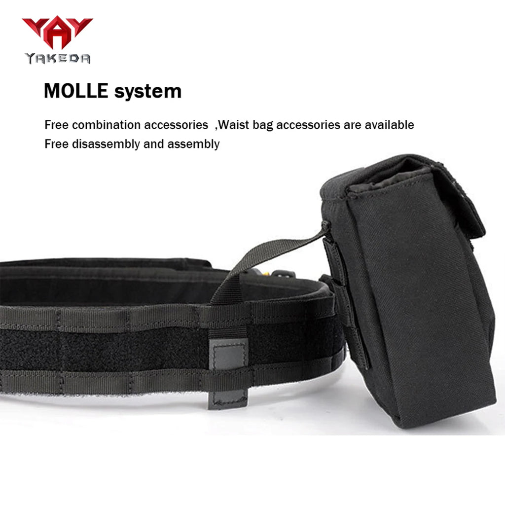 YAKEDA modular waistband with multiple attached straps, quick release buckle, detachable, and reconstituted fabric, durable