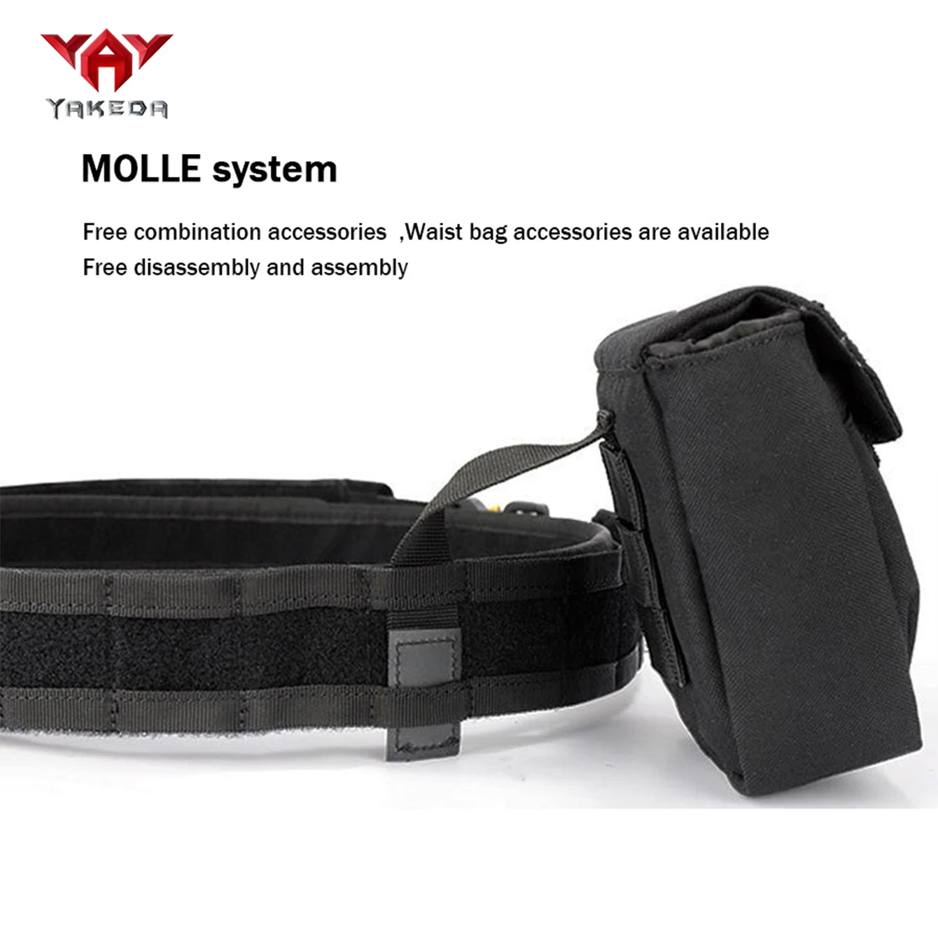 YAKEDA modular waistband with multiple attached straps, quick release buckle, detachable, and reconstituted fabric, durable