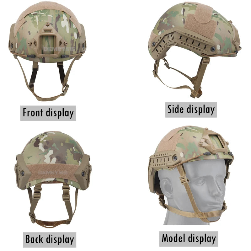 Tactical Helmet Camouflage FAST Airsoft Gear Paintball Head Protector with Night Vision Sport Camera Mount