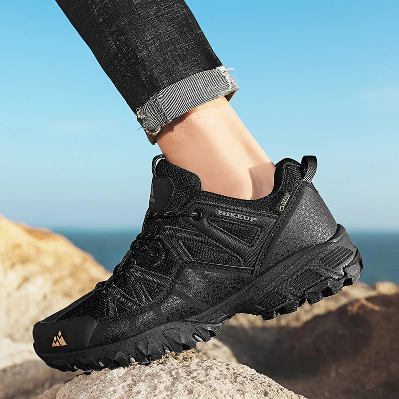 HIKEUP Men‘s Hiking Shoes Trekking Sneakers For Men Mountain Climbing Shoes Rubber Sole Durable Outdoor Sport