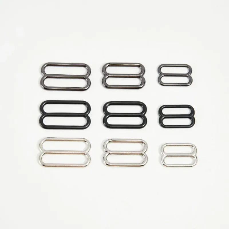 5pcs Metal Tri Glide Slide Buckle Middle Center Bar Adjuster Buckle for Leather Craft Bag Strap Belt Webbing 10/15/20/25/32/38mm